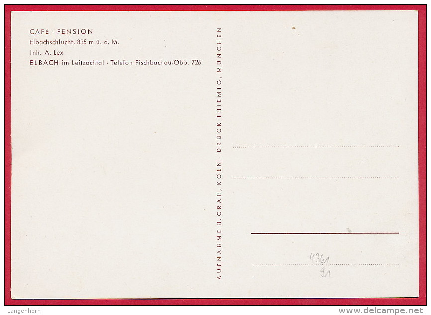 AK ´Elbach = Fischbachau Im Leitzachtal´ (LK Miesbach) ~ 1955 - Miesbach