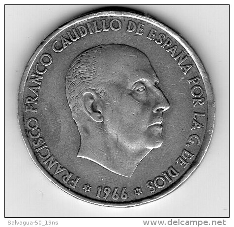 Moneda 100 Pesetas Francisco Franco En Plata Año 1966 - Otros & Sin Clasificación