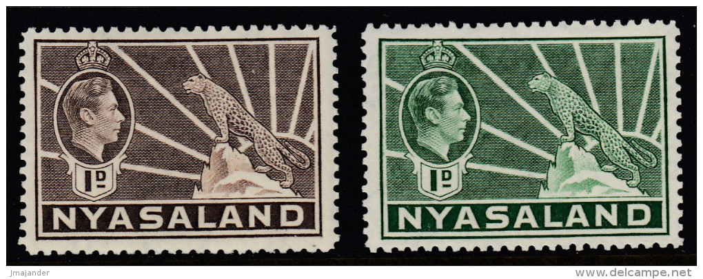 Nyasaland Definitives 1938-1942 Leopard. Mi 54, 55 MH - Nyassaland (1907-1953)