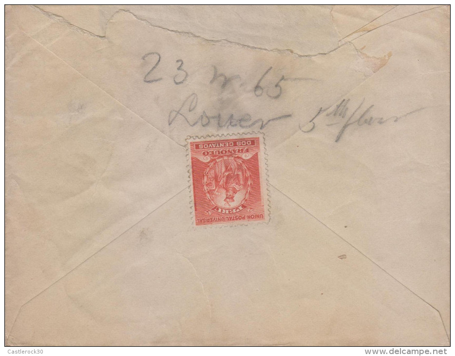 G)1901 PERU, UPU-MANCO CAPAC (AT THE BACK), LIMA CANC., CIRCULATED COVER TO NY, USA, XF - Perù