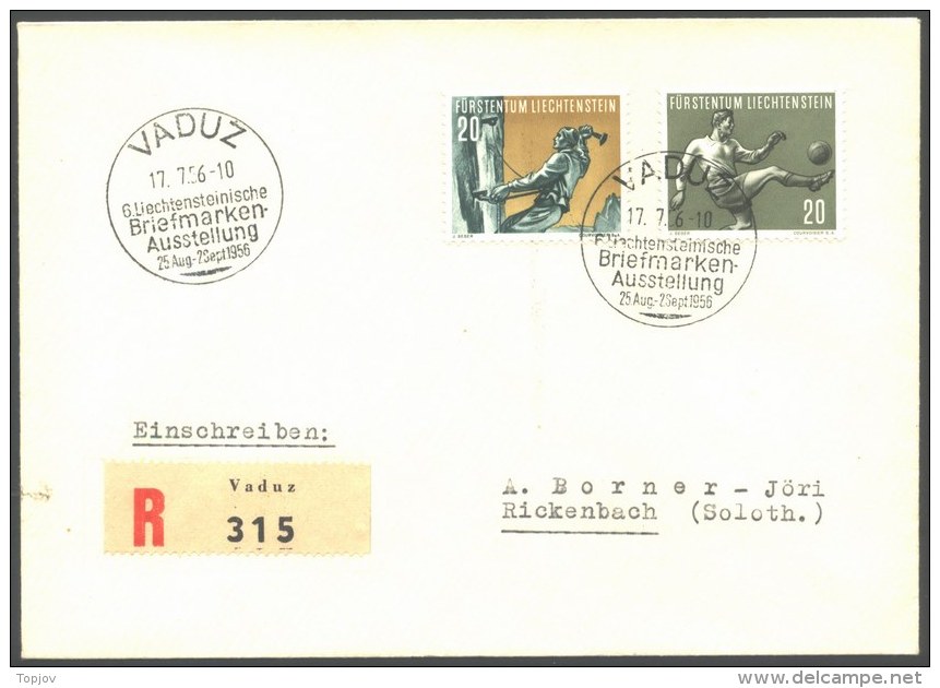 LIECHTENSTEIN  -  FOOTBALL - MOUNTAINEER - 1956 - Briefe U. Dokumente