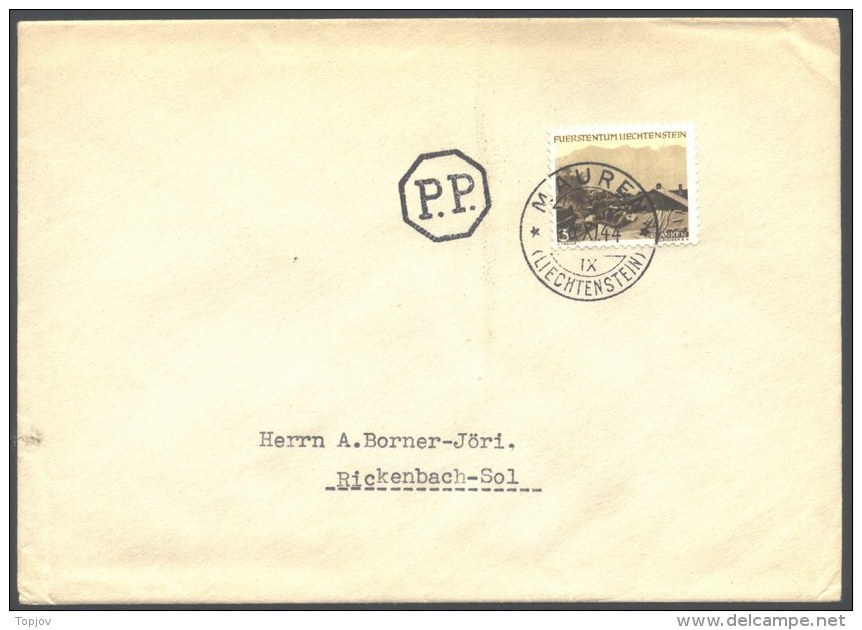 LIECHTENSTEIN  -  P.P. - PORTO  CANCEL  MAUREN - 1944 - Postage Due