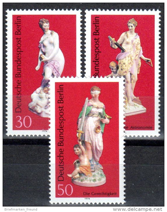 Berlin 1974 Mi. 478-480 ** Berliner Porzellan Postfrisch (6933) - Unused Stamps