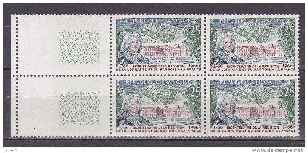 N° 1483 Bicentenaiore De L´Intégration De La Lorraine Et Du Barrois: Stanislas Leczinski: Bloc De 4 Timbres Neuf - Neufs