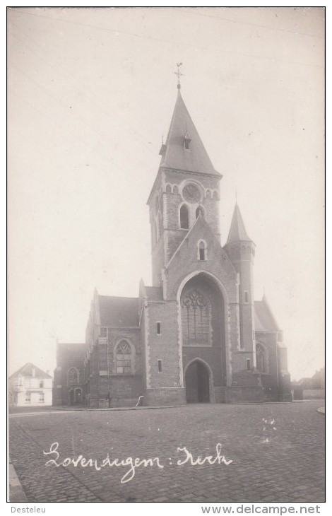 Zwarte Fotokaart Kerk Lovendegem - Lovendegem