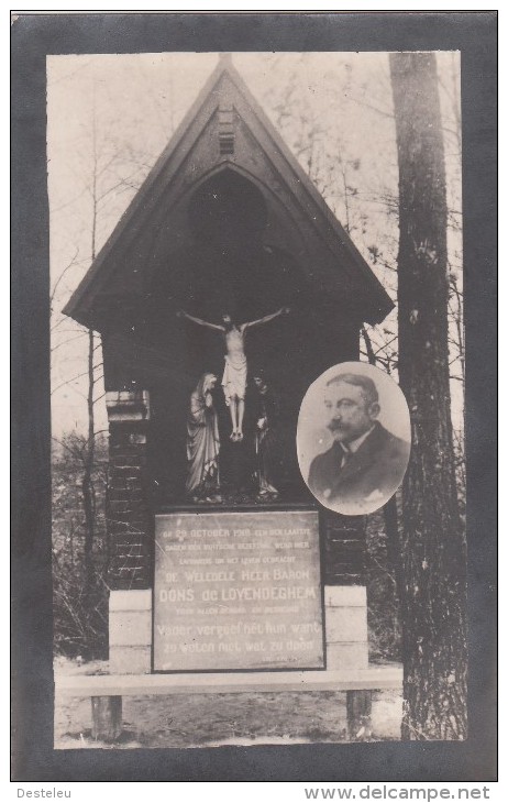 Zwarte Fotokaart Kapel  Baron Dons De Lovendegem - Lovendegem