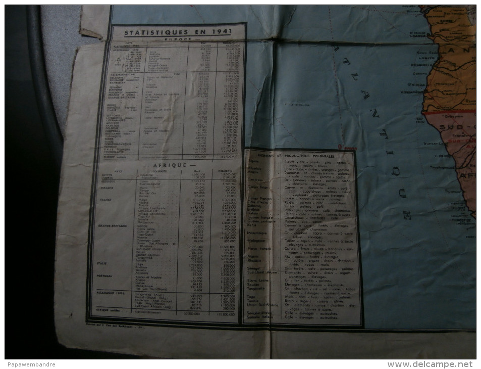 Carte L.A.B - 70 : 1941 : Europe - Afrique (108 X 70 Cm) - Geographical Maps