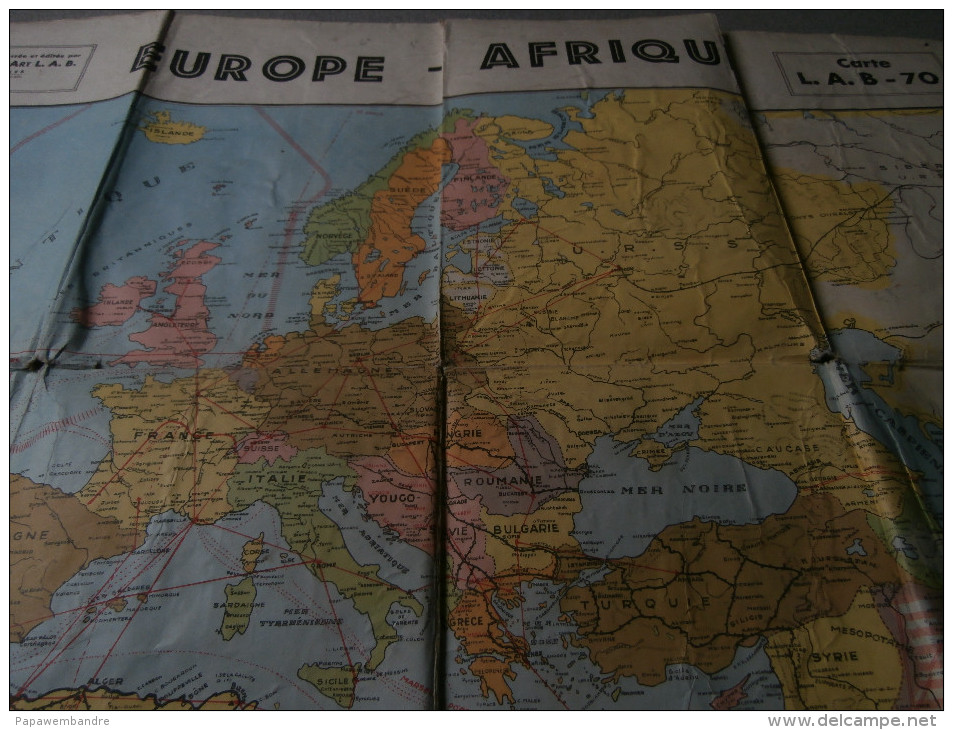 Carte L.A.B - 70 : 1941 : Europe - Afrique (108 x 70 cm)