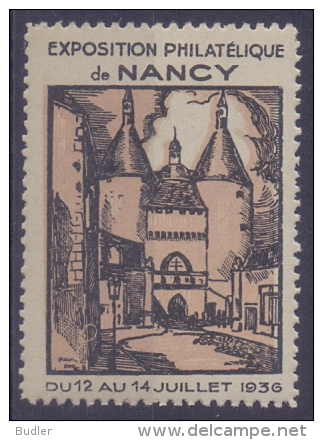 FRANCE :1936: Vignette/Cinderella (Dentellée) – MNH :  ## Exposition Philatélique De NANCY ## : PHILATELY, - Esposizioni Filateliche