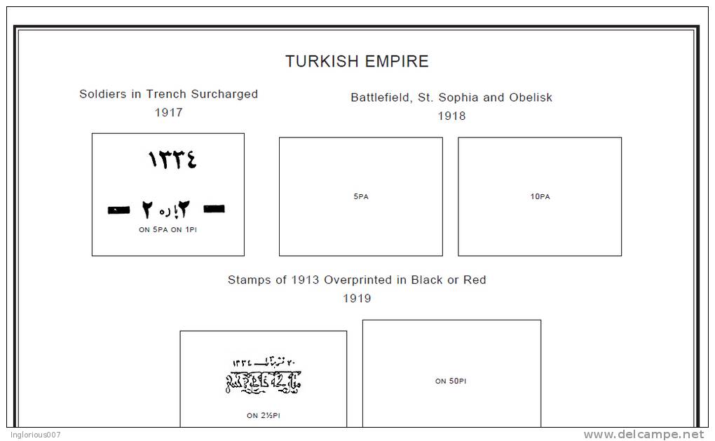 TURKEY STAMP ALBUM PAGES 1863-2011 (505 Pages) - English