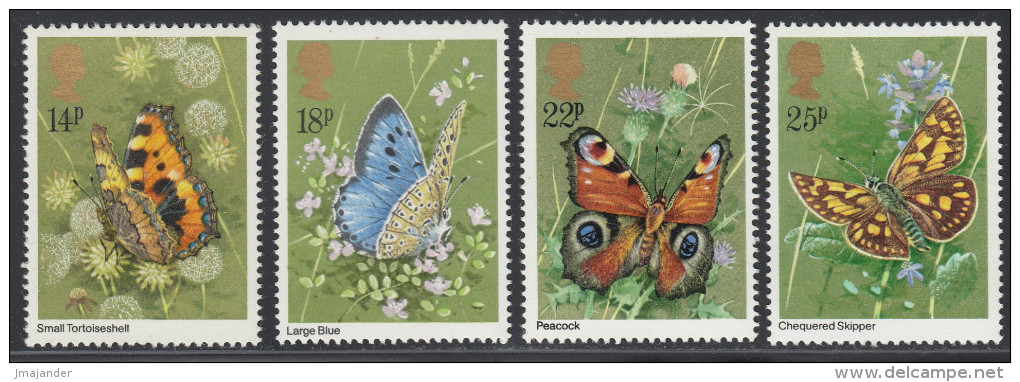 Great Britain 1981 Butterflies. Mi 875-878 MNH - Papillons