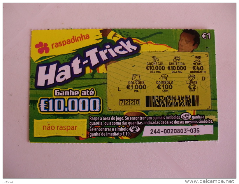 Loterie/ Lottery/ Loteria/Lotaria Instant Instantânia Raspadinha Jogo Nº 244 Hat-Trick Portugal - Billets De Loterie