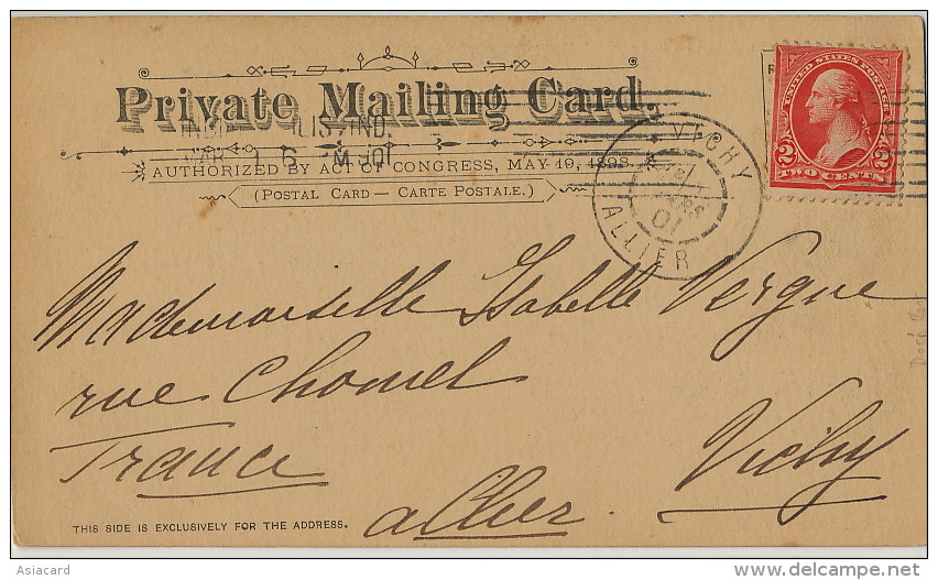 Louisville Kentucky Jacobs Park Private Mailing Card Used 1901 Tram Superintendents House Log Cabin - Louisville