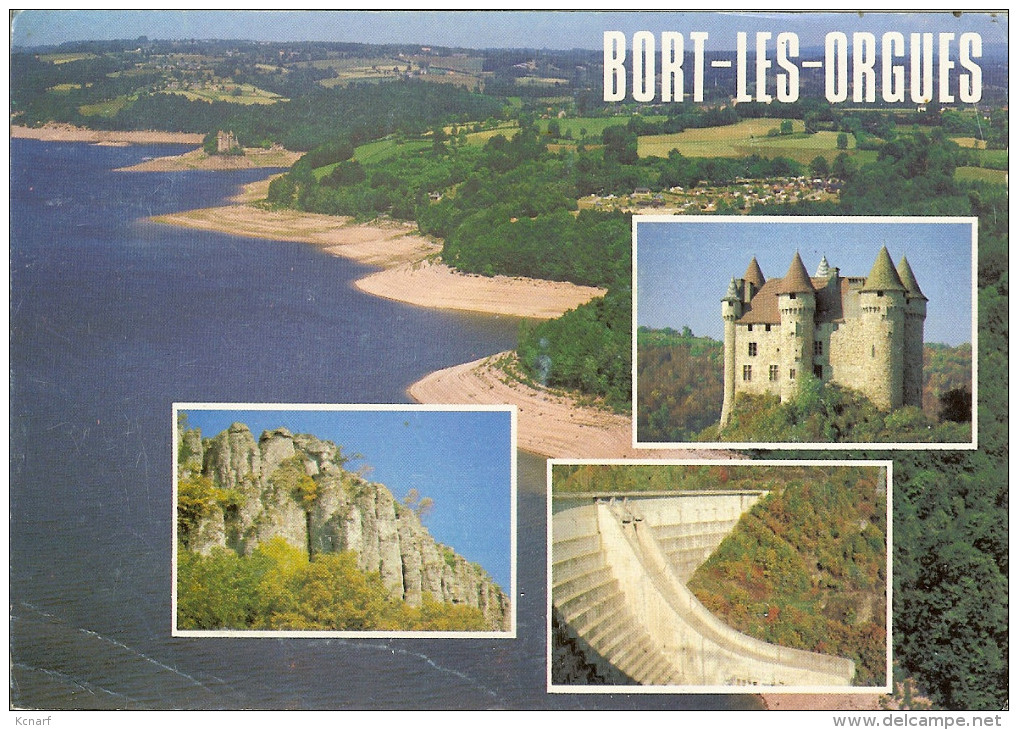 CP De BORT-les-ORGES " Et La Retenue Du Barrage , Les Orges De Honolites , Le Château De Val " - Ussel