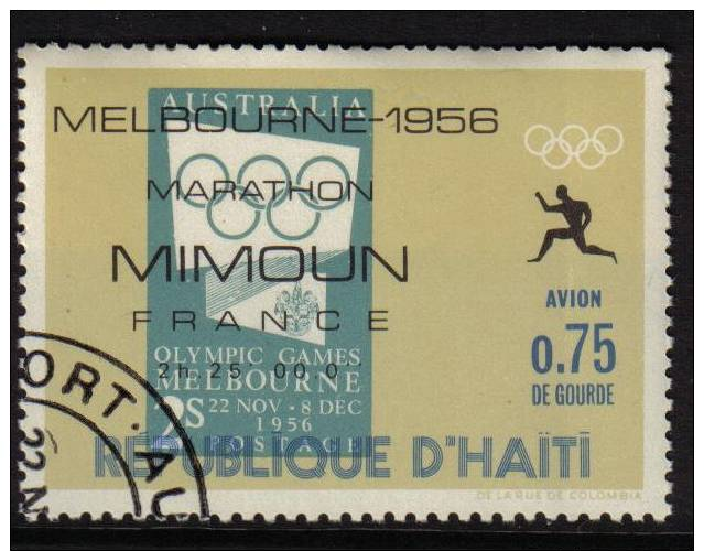 OLYMPICS MELBOURNE 1956 AUSTRALIA MARATHON UNMOUNTED CTO NEVER HINGED STAMPS ON STAMPS SPORT ATHLETIC - Haiti