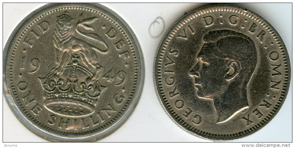 Grande Bretagne Great Britain 1 Shilling 1949 Angleterre KM 876 - I. 1 Shilling