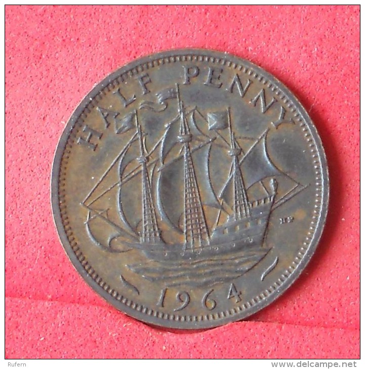 GREAT BRITAIN  1/2  PENNY  1964   KM# 896  -    (Nº12344) - C. 1/2 Penny