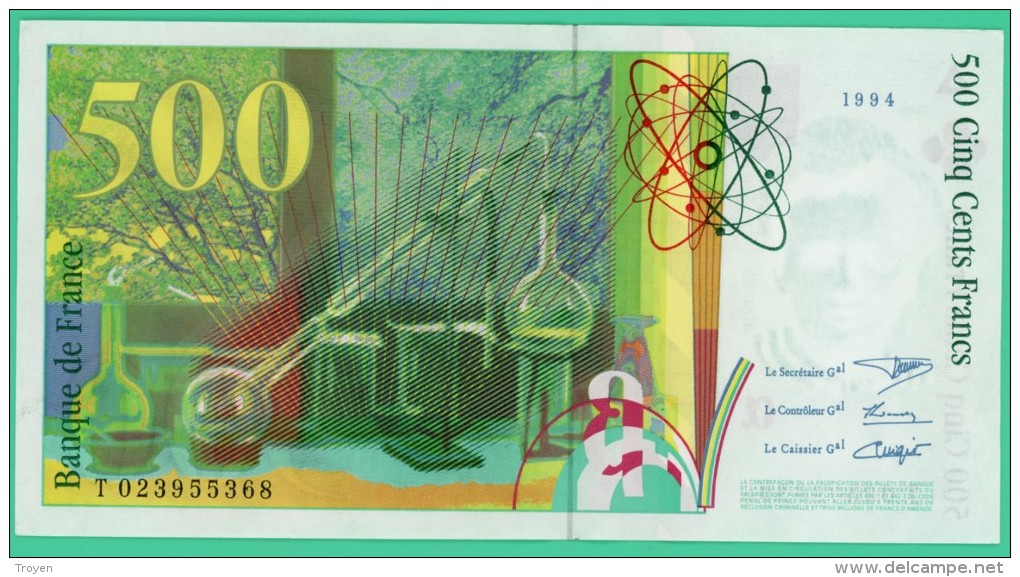 France - 500 Francs - Pierre Et Marie Curie - N° T 023955368 - 1994  -  Neuf - 500 F 1994-2000 ''Pierre En Marie Curie''