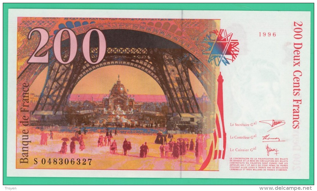 France - 200 Francs - Eiffel - N° S048306327 - 1996 - Neuf - 200 F 1995-1999 ''Eiffel''