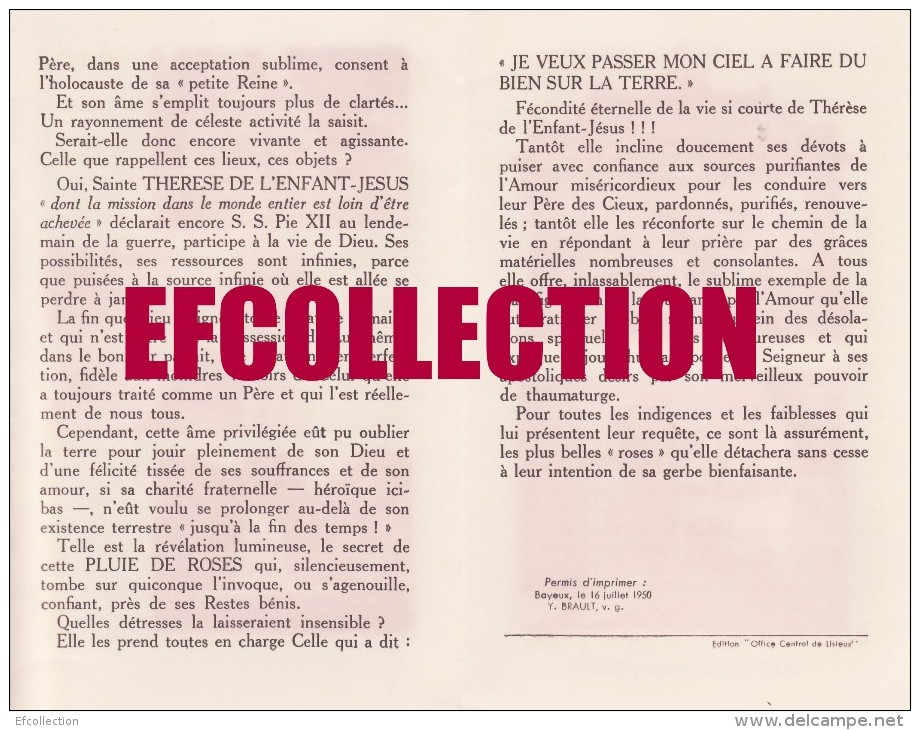 LISIEUX 1950 BASILIQUE ET CHAPELLE DU CARMEL ET DE LA CHASSE LES BUISSONNETS CHAMBRE DU MIRACLE RELIGION 4 SCANS RARE - Historical Documents