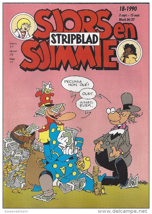 NL.= Stripblad. Sjors En Sjimmie. Nr. 18-1990. - Sjors En Sjimmie