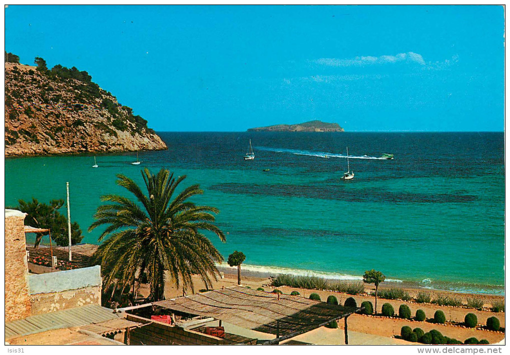 Espagne - Espana - Spain - Islas Baleares - Ibiza - Cala San Vicente Al Fondo Isla Tagomago - Semi Moderne Grand Format - Ibiza