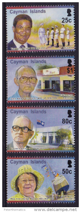 CAYMAN ISLANDS , 2015, MNH,PIONEERS, EDUCATORS, LAWYERS, POLITICIANS, SHIPS, 4v - Andere & Zonder Classificatie