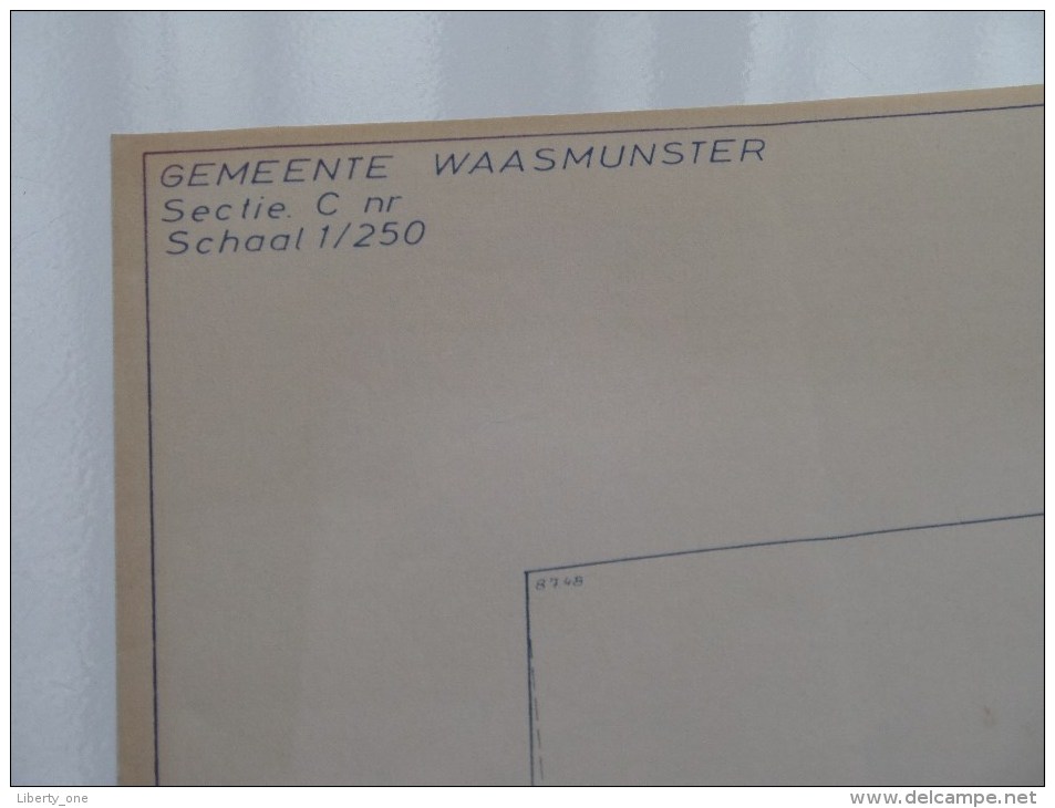 Gemeente WAASMUNSTER Sectie C Schaal 1/250 Sportterrein ( Voetbal / Tennis ) Anno 1971 ( Jean Laffitte / Eauze Gers ) ! - Arbeitsbeschaffung