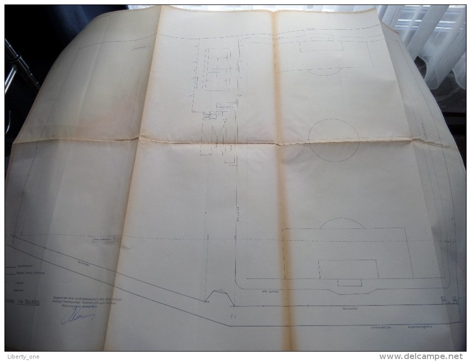 Gemeente WAASMUNSTER Sectie C Schaal 1/250 Sportterrein ( Voetbal / Tennis ) Anno 1971 ( Jean Laffitte / Eauze Gers ) ! - Travaux Publics