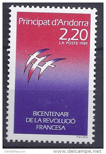 ANDORRE  FRANCAIS - Yvert - 376** - Cote 1,40 € - Bicentenaire De La Révolution - Révolution Française