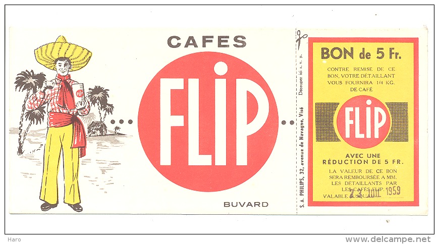 Buvard Publicitaire- Cafés " FLIP " Visé - Café - Café & Thé