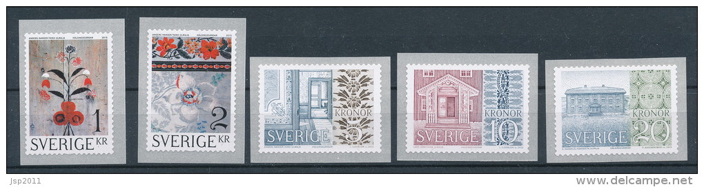 Sweden 2015 Facit # 3069-3073. Hälsingegårdar . Complete Set Of 5. MNH (**) - Nuovi