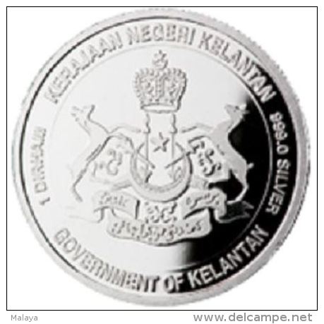 Malaysia 2010 1 Dirham Silver Kelantan 1 Dirham .999 Silver Coin - Malaysia