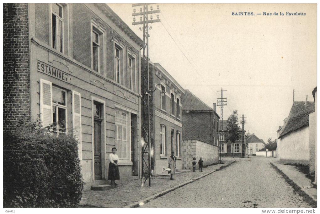 BELGIQUE - BRABANT WALLON - TUBIZE - SAINTES - Rue Dela Favelotte (Estaminet). - Tubize