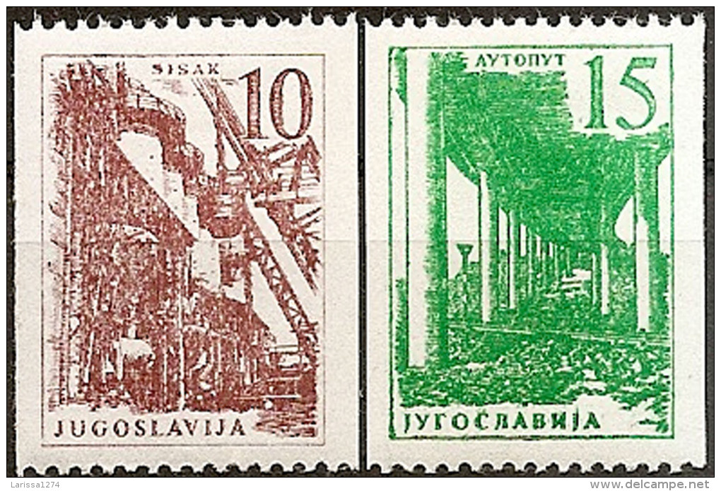 YUGOSLAVIA 1961 Coil Stamps Definitive Major Cities & Basic Industry Set MNH - Unused Stamps