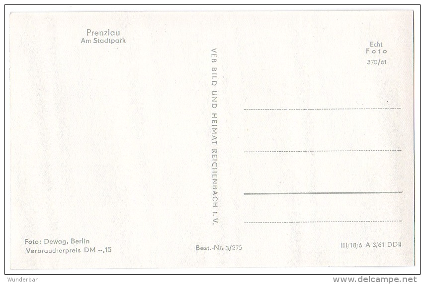 Prenzlau  1961, Am Stadtpark   (z2844) - Prenzlau