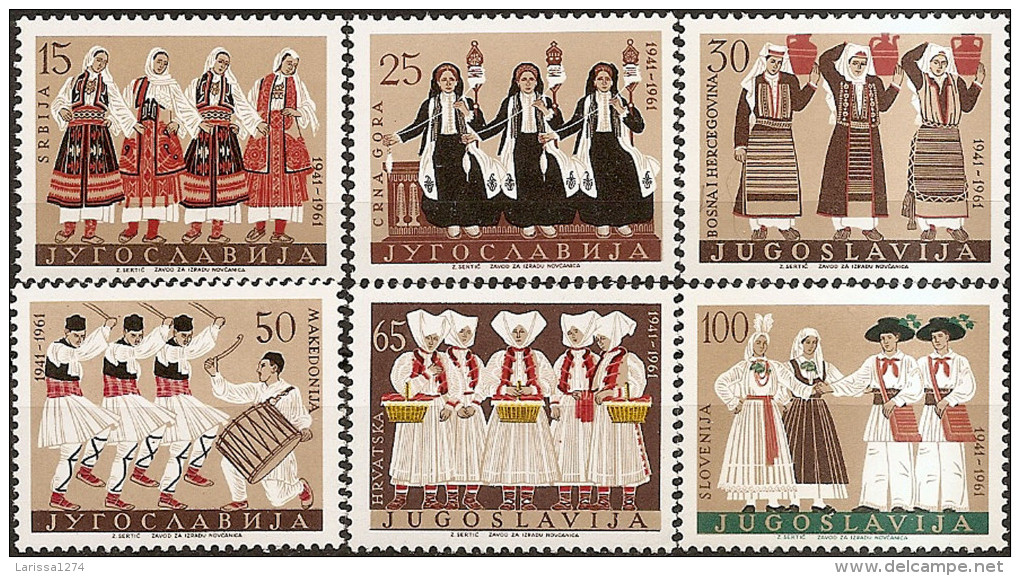 YUGOSLAVIA 1961 Yugoslav Costumes II Set MNH - Neufs