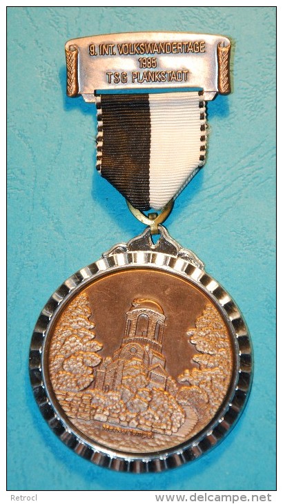 Volksmarch - Medal - 1985 - 9.int. Volkswandertage TSG Plankstadt - Merkur Temple - Autres & Non Classés