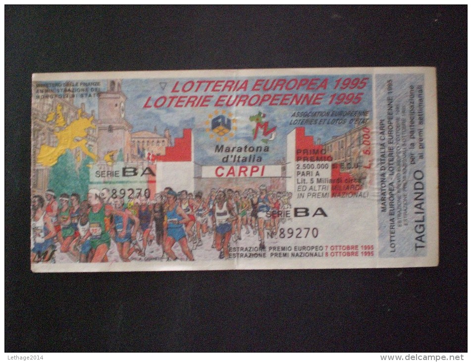 BIGLIETTO LOTTERIA  NAZIONALE EUROPEA 1995 - Loterijbiljetten