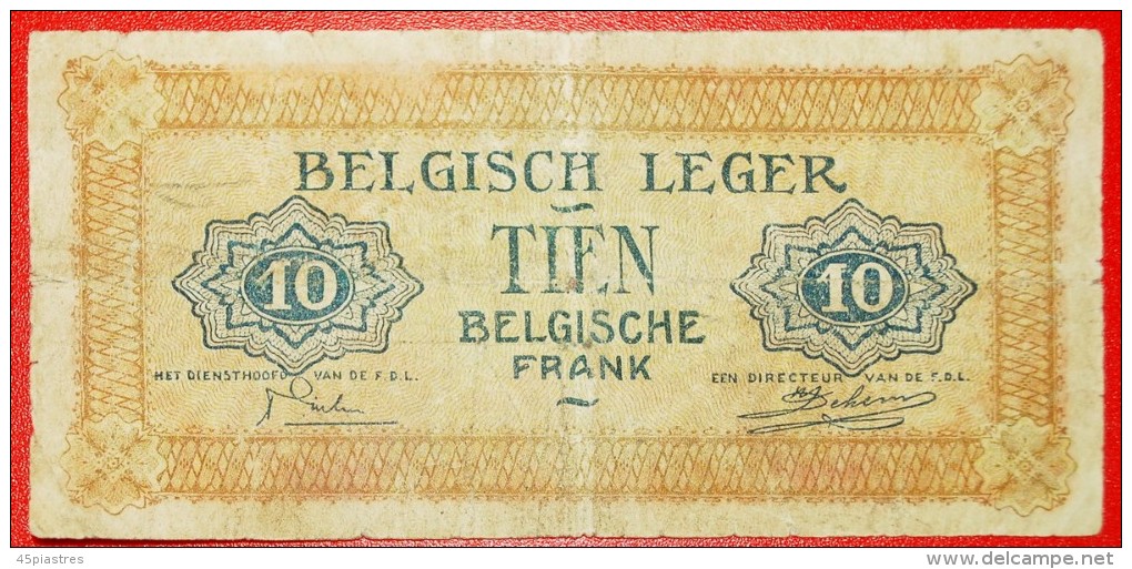 * OCCUPATION OF GERMANY: BELGIUM  10 FRANCS 1946 RARE! LOW START NO RESERVE! - 10 Franchi