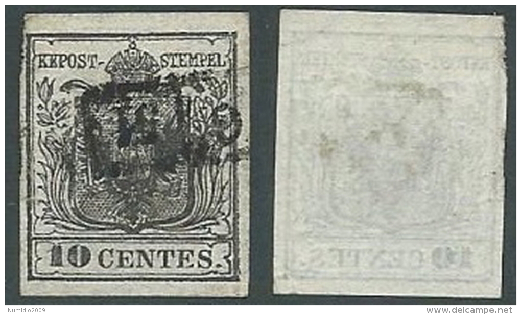 1850 LOMBARDO VENETO USATO STEMMA 10 CENT - A122 - Lombardo-Vénétie