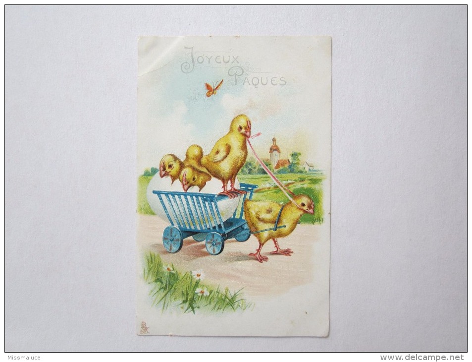 Joyeuses Pâques Poussin Carte Gaufrée - Pasen