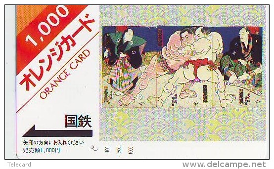 Télécarte  Japon * SUMO (715)  LUTTE  LUTTEURS WORSTELEN * JUDO * Kampf Wrestling *  LUCHA * PHONECARD JAPAN * - Sport