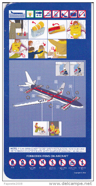 British Airways / Airbus A 319 / Consignes De Sécurité / Safety Card / Issue 4 - Safety Cards