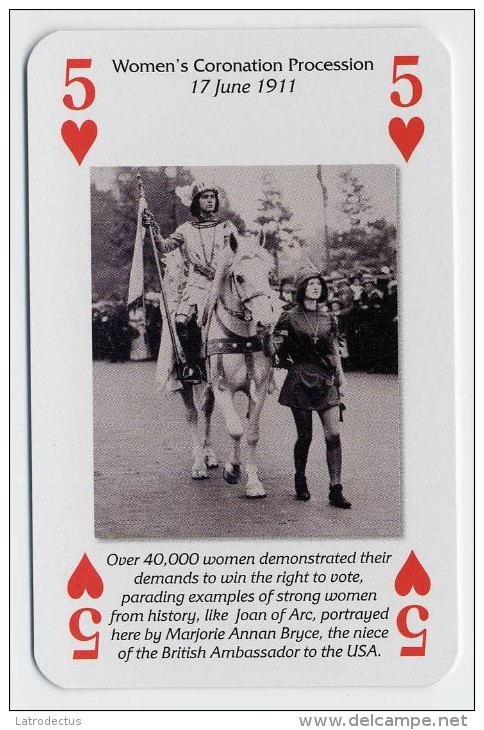 Play Card - Votes For Women - Women´s Coronation Procession 17 June 1911 - Carte Da Gioco