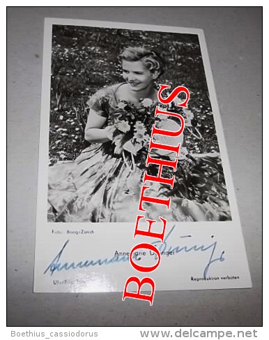 CARTE PHOTO D'EPOQUE ANNEMARIE DÜRINGER VERITABLE AUTOGRAPHE 9 X 14 AUTOGRAMM - Autografi