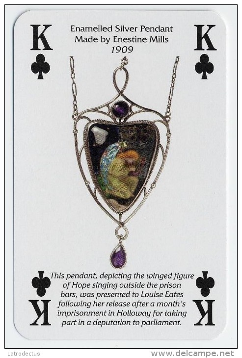 Play Card - Votes For Women - Enamelled Silver Pendant - Kartenspiele (traditionell)