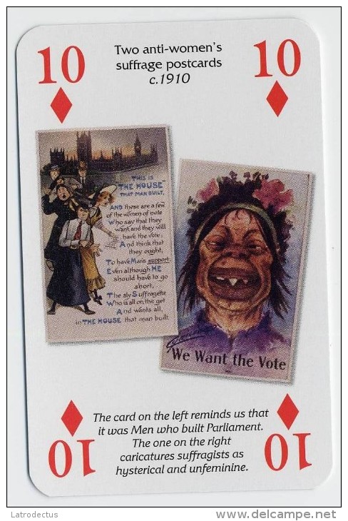 Play Card - Votes For Women - Two Anti-women's Suffrage Postcards - Kartenspiele (traditionell)