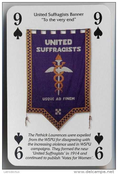 Play Card - Votes For Women - United Suffragists Banner 'To The Very End' - Kartenspiele (traditionell)