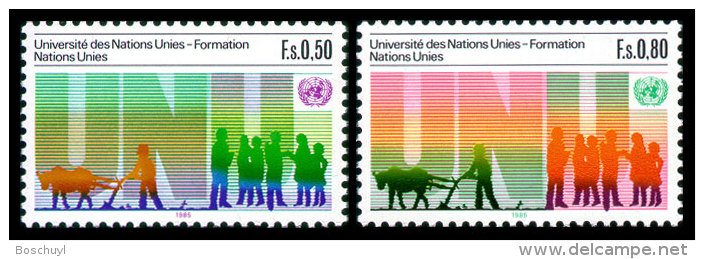 United Nations Geneva, 1985, 10th Anniversary Of The United Nations University, Michel #129-130, Scott #131-132, MNH,... - Other & Unclassified